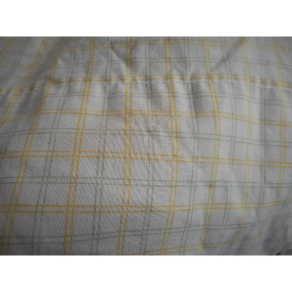 Martha Stewart Yellow Green checked Full Double Flat Sheet USA made cotton blend